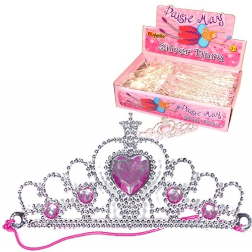 Silver tiara princess crown - silver,