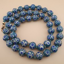 Vintage Thousand Eyes Venetian Style Glass Beads Necklace 24 inches