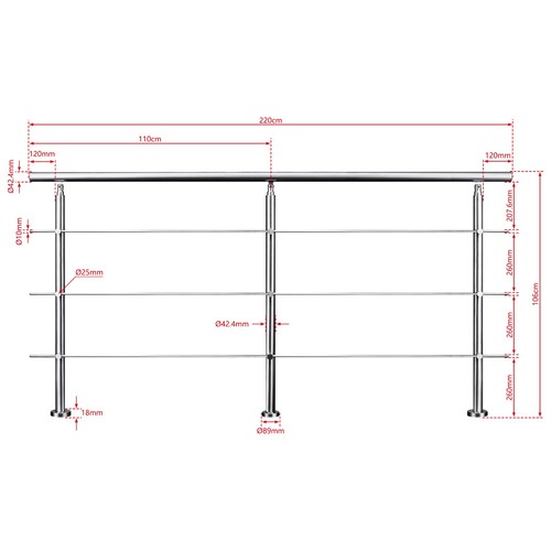 Stainless steel handrail - stainless,