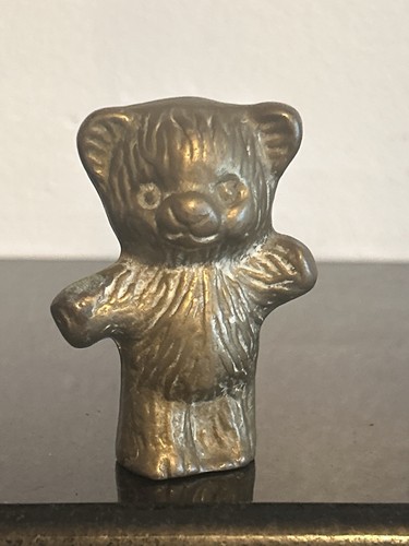 Vintage brass teddy bear - brass,