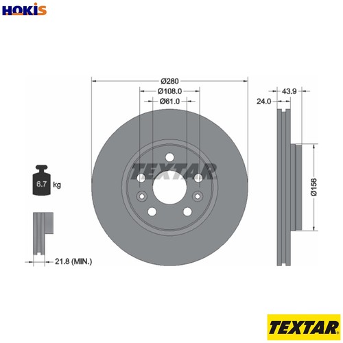Brake disc 92202403 for - 2x,