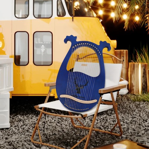 String blue lyre harp - blue,