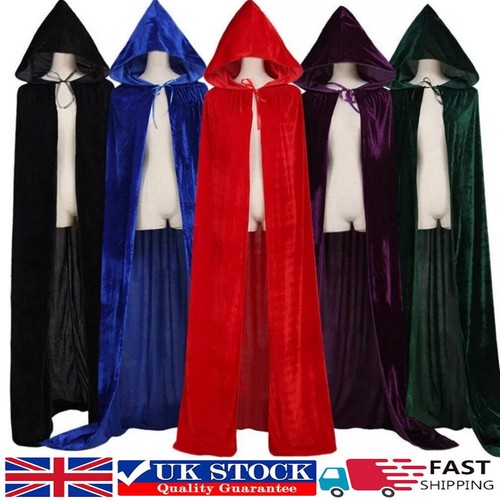 Adult velvet hooded robe cloak - velvet,