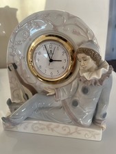 Exquisite Lladro Pierrot Clock ~ 5578 ~ Excellent Working Condition RETIRED