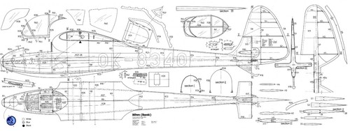 Mowe scale glider - scale, plan