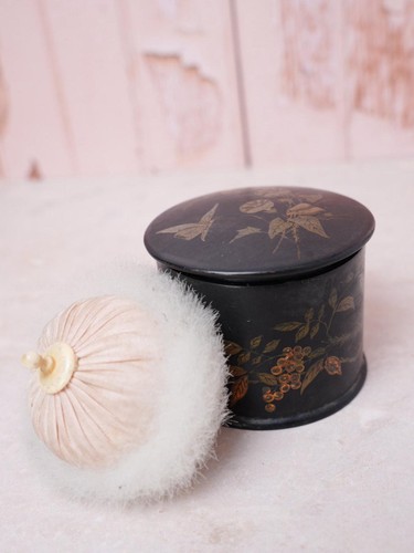 Antique powder puff box - antique,