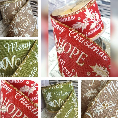 Wired christmas ribbon - wired, red