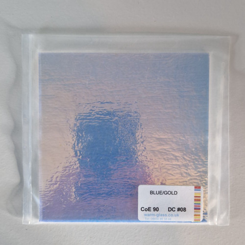 Dichroic glass blue gold on - glass:,