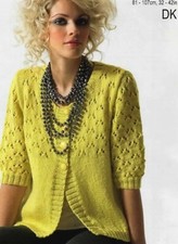 #132 LADIES DK CARDIGAN KNITTING PATTERN 32"- 42" COPY