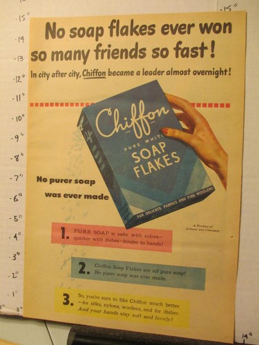 Newspaper 1947 chiffon soap - ad,