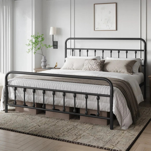 Iron bed frame queen black - frame,