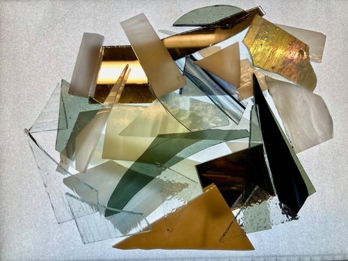 Stained glass offcuts textured - stained,