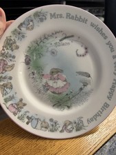 English fine bone china birthday plate featuring Beatrix Potter characters.