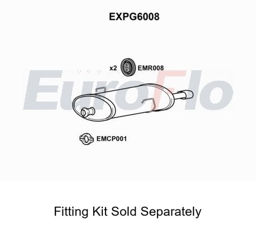 Rear muffler silencer insert - rear,