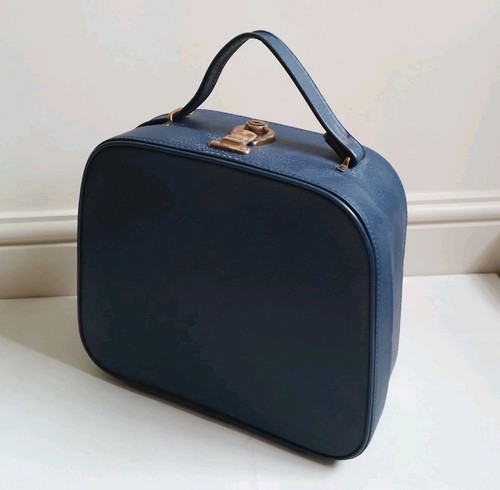 Vintage navy blue vanity - vanity, case