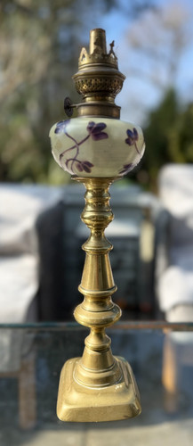 Small peg brass purple flowers - small,