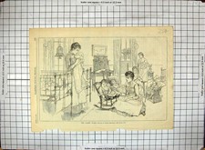 Original Old Antique Print
