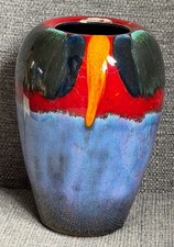 Poole Pottery Vase Abstract Volcano Delphis Glaze Decoration - Perfect