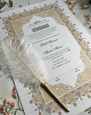 A4/A3 nikkah certificate - feather pen - holder - wedding certificate