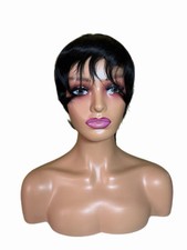 Short Black Pixie Cut Wig 100%