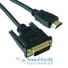 HDMI to DVI-D Plug Cable Lead PC Laptop to TV Adapter Converter 0.5m 1m 2m 3m