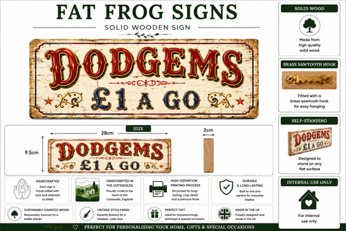 Dodgems sign vintage style - sign,