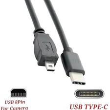 USB Type-C Male to Mini B 8-Pin Male Data OTG Cable For Panasonic Nikon Camera 