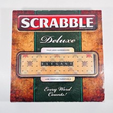 Scrabble Deluxe - Tile Lock Gameboard  - Mattel 2009 -  Complete
