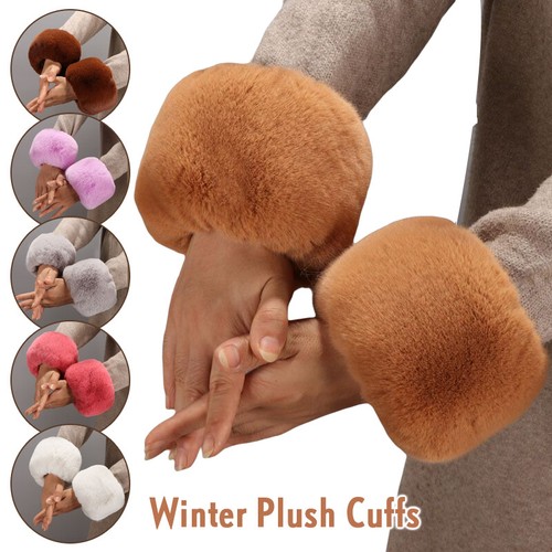 1pair women faux fur cuff - women,