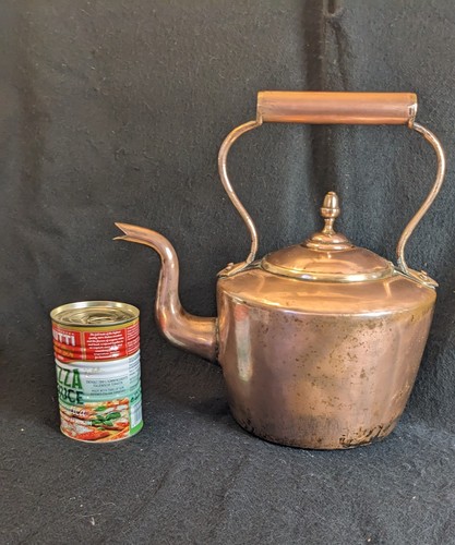 Large antique copper kettle - large,