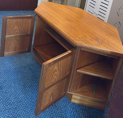 Corner unit brown wooden - tv,