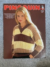 Vintage Pingouin Knitting Pattern No. 7946 4ply women’s n neck sweater 32-38