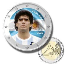 2 Euro Coloured Coin Diego Maradona Football Star - Uncirculated Color €2 Coin