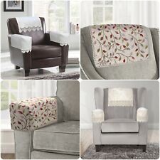 Pack of 4 Jacquard Floral Lace Sofa Slip Covers Arm Chair Chairbacks & Arm Caps