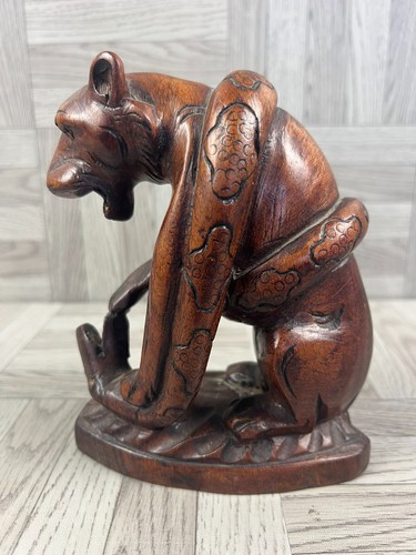 Hand carved wooden tiger - carved,
