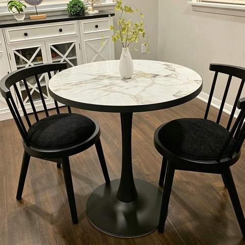 Round marble dining table - round,