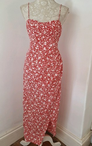Zara red floral strappy - red, midi