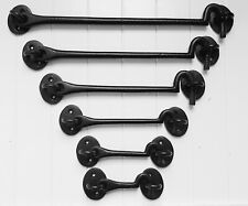 Black Cabin Hook And Eye Iron Door Heavy Duty Shed Gate 76 - 300mm 3" - 12" Inch