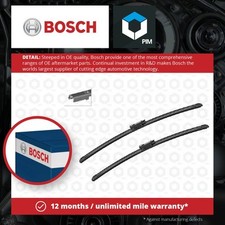 2x Wiper Blades (Pair) Flat / Aero type fits BMW 530D E60, E61 3.0D Front Set