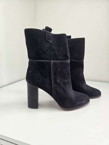 Mango black suede - suede, mid-calf