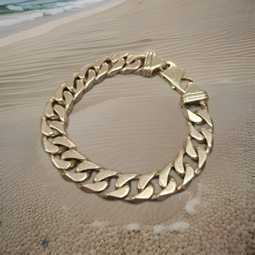 Heavy 9ct gold curb bracelet - 9ct,