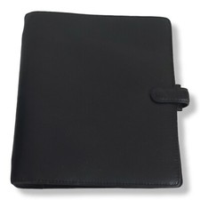 Filofax Black A5 Finsbury Genuine Leather  Organiser