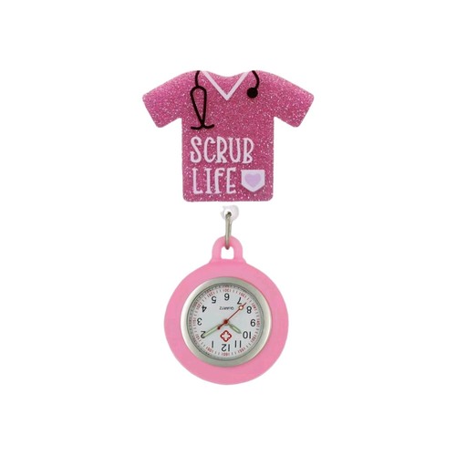 Pink glittery scrub life - pink,