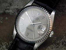 Very Rare 1978 Rolex Datejust Wide Boy with Grey Dial Gents Vintage Watch