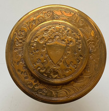 L.Leichner - Rare Powder Box - Vintage - Gold Colored - Diameter 6.5cm