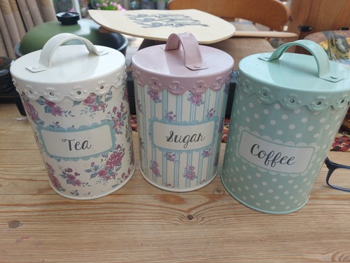 Three canisters tea - three, tea,coffe