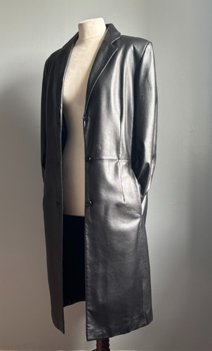Long line leather - long, coat