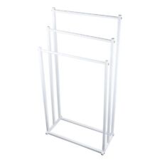 Towel Rail Rack Holder 3Tier Bar Steel Bathroom Storage Square Base Freestanding