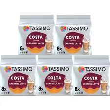 Tassimo Coffee Pods Costa Caramel Latte 5 x 8 Drinks (Total 40 Drinks)
