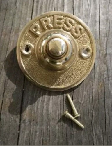 Victorian brass push bells - brass,